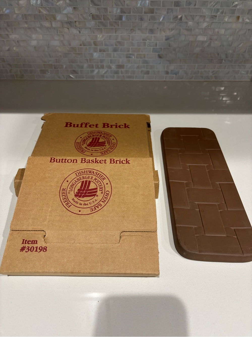 Longaberger Brown Button Basket Buffet Brick